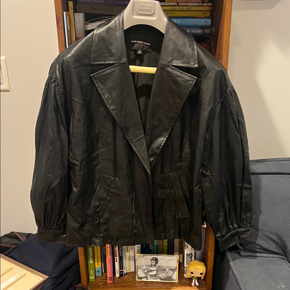 Who What Wear Black Faux Leather Jacket
